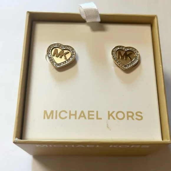 Michael Kors Pave Heart Stud Earrings - Picture 3 of 4